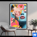 Poster Florales Frauenportraet Erika Hochformat Produktvorschau mit dem Bild Florales Frauenporträt - Erika im Format Hochformat.