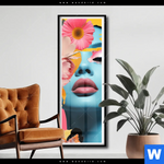 Poster Florales Frauenportraet Erika Schmal Produktvorschau mit dem Bild Florales Frauenporträt - Erika im Format Schmal.