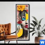 Poster Florales Frauenportraet Fiona Schmal Produktvorschau mit dem Bild Florales Frauenporträt - Fiona im Format Schmal.