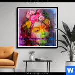 Poster Florales Frauenportraet Rosalie Quadrat Produktvorschau mit dem Bild Florales Frauenporträt - Rosalie im Format Quadrat.