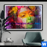 Poster Florales Frauenportraet Rosalie Querformat Produktvorschau mit dem Bild Florales Frauenporträt - Rosalie im Format Querformat.