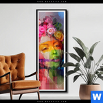 Poster Florales Frauenportraet Rosalie Schmal Produktvorschau mit dem Bild Florales Frauenporträt - Rosalie im Format Schmal.