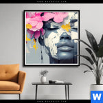 Poster Florales Portraet Design Quadrat Produktvorschau mit dem Bild Florales Porträt Design im Format Quadrat.