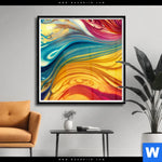 Poster Fluid Art Am Strand Quadrat Produktvorschau mit dem Bild Fluid Art - Am Strand im Format Quadrat.