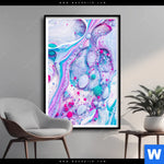 Poster Fluid Art Bubbless Aquamarin Hochformat Produktvorschau mit dem Bild Fluid Art - Bubbless Aquamarin im Format Hochformat.