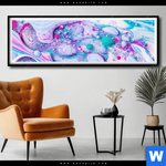 Poster Fluid Art Bubbless Aquamarin Panorama Produktvorschau mit dem Bild Fluid Art - Bubbless Aquamarin im Format Panorama.