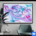 Poster Fluid Art Bubbless Aquamarin Querformat Produktvorschau mit dem Bild Fluid Art - Bubbless Aquamarin im Format Querformat.