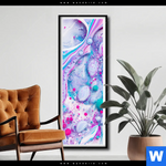 Poster Fluid Art Bubbless Aquamarin Schmal Produktvorschau mit dem Bild Fluid Art - Bubbless Aquamarin im Format Schmal.