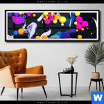 Poster Fluid Art Bubbless Neon Panorama Produktvorschau mit dem Bild Fluid Art - Bubbless Neon im Format Panorama.