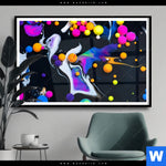 Poster Fluid Art Bubbless Neon Querformat Produktvorschau mit dem Bild Fluid Art - Bubbless Neon im Format Querformat.