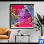 Poster Fluid Art Fruehlingszauber Quadrat Produktvorschau mit dem Bild Fluid Art Frühlingszauber im Format Quadrat.