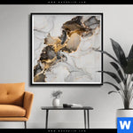 Poster Fluid Art Gold Quadrat Produktvorschau mit dem Bild Fluid Art Gold im Format Quadrat.