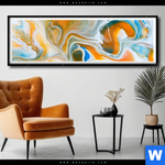 Poster Fluid Art Lagune Panorama Produktvorschau mit dem Bild Fluid Art Lagune im Format Panorama.