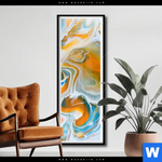 Poster Fluid Art Lagune Schmal Produktvorschau mit dem Bild Fluid Art Lagune im Format Schmal.