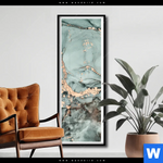 Poster Fluid Art Tuerkis Schmal Produktvorschau mit dem Bild Fluid Art Türkis im Format Schmal.