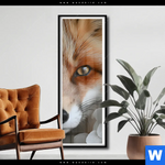 Poster Friedlicher Fuchs Und Blumen Schmal Produktvorschau mit dem Bild Friedlicher Fuchs und Blumen im Format Schmal.