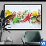 Poster Frische Kraeuter Gewuerze Querformat Produktvorschau mit dem Bild Frische Kräuter & Gewürze im Format Querformat.