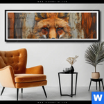 Poster Fuchs Grunge Stil Panorama Produktvorschau mit dem Bild Fuchs - Grunge Stil im Format Panorama.
