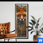 Poster Fuchs Grunge Stil Schmal Produktvorschau mit dem Bild Fuchs - Grunge Stil im Format Schmal.