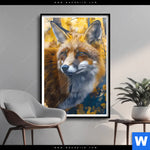 Poster Fuchs Im Blaetterwald Hochformat Produktvorschau mit dem Bild Fuchs im Blätterwald im Format Hochformat.
