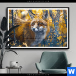 Poster Fuchs Im Blaetterwald Querformat Produktvorschau mit dem Bild Fuchs im Blätterwald im Format Querformat.