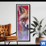 Poster Fuchs In Farbnebel Schmal Produktvorschau mit dem Bild Fuchs in Farbnebel im Format Schmal.