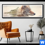 Poster Fuchs Wald Panorama Produktvorschau mit dem Bild Fuchs & Wald im Format Panorama.