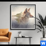 Poster Fuchs Wald Quadrat Produktvorschau mit dem Bild Fuchs & Wald im Format Quadrat.