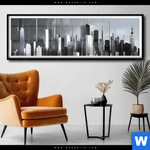 Poster Futuristische Skyline Panorama Produktvorschau mit dem Bild Futuristische Skyline im Format Panorama.