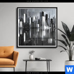 Poster Futuristische Skyline Quadrat Produktvorschau mit dem Bild Futuristische Skyline im Format Quadrat.
