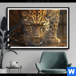 Poster Geheimnisvoller Leopard Querformat Produktvorschau mit dem Bild Geheimnisvoller Leopard im Format Querformat.