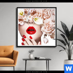 Poster Gesicht Rosen Quadrat Produktvorschau mit dem Bild Gesicht & Rosen im Format Quadrat.