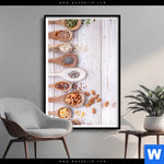 Poster Gesunde Vielfalt Aus Loeffeln Hochformat Produktvorschau mit dem Bild Gesunde Vielfalt aus Löffeln im Format Hochformat.