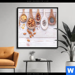 Poster Gesunde Vielfalt Aus Loeffeln Quadrat Produktvorschau mit dem Bild Gesunde Vielfalt aus Löffeln im Format Quadrat.