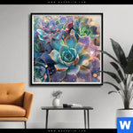 Poster Glaenzende Sukkulenten Quadrat Produktvorschau mit dem Bild Glänzende Sukkulenten im Format Quadrat.