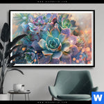 Poster Glaenzende Sukkulenten Querformat Produktvorschau mit dem Bild Glänzende Sukkulenten im Format Querformat.