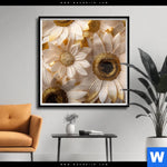 Poster Goldene Bluetenpracht Quadrat Produktvorschau mit dem Bild Goldene Blütenpracht im Format Quadrat.