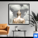 Poster Goldene Buddha Statue Quadrat Produktvorschau mit dem Bild Goldene Buddha Statue im Format Quadrat.