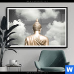 Poster Goldene Buddha Statue Querformat Produktvorschau mit dem Bild Goldene Buddha Statue im Format Querformat.