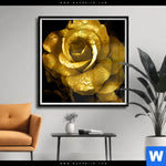 Poster Goldene Rose Quadrat Produktvorschau mit dem Bild Goldene Rose im Format Quadrat.