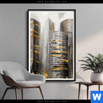 Poster Goldene Skyline Vision Hochformat Produktvorschau mit dem Bild Goldene Skyline Vision im Format Hochformat.