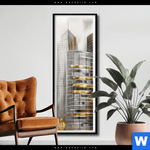 Poster Goldene Skyline Vision Schmal Produktvorschau mit dem Bild Goldene Skyline Vision im Format Schmal.