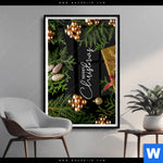 Poster Goldene Weihnachtsgruesse Hochformat Produktvorschau mit dem Bild Goldene Weihnachtsgrüße im Format Hochformat.