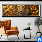 Poster Goldener Loewe Panorama Produktvorschau mit dem Bild Goldener Löwe im Format Panorama.