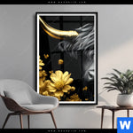 Poster Goldenes Hochlandrind Hochformat Produktvorschau mit dem Bild Goldenes Hochlandrind im Format Hochformat.