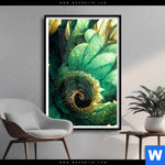 Poster Gruene Spiralblaetter Hochformat Produktvorschau mit dem Bild Grüne Spiralblätter im Format Hochformat.