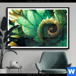 Poster Gruene Spiralblaetter Querformat Produktvorschau mit dem Bild Grüne Spiralblätter im Format Querformat.