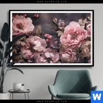 Poster Hellrosa Blumen Querformat Produktvorschau mit dem Bild Hellrosa Blumen im Format Querformat.