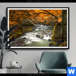 Poster Herbstlandschaft Am Fluss Querformat Produktvorschau mit dem Bild Herbstlandschaft am Fluss im Format Querformat.