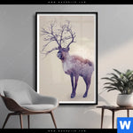 Poster Hirsch Wald No 1 Hochformat Produktvorschau mit dem Bild Hirsch & Wald No.1 im Format Hochformat.